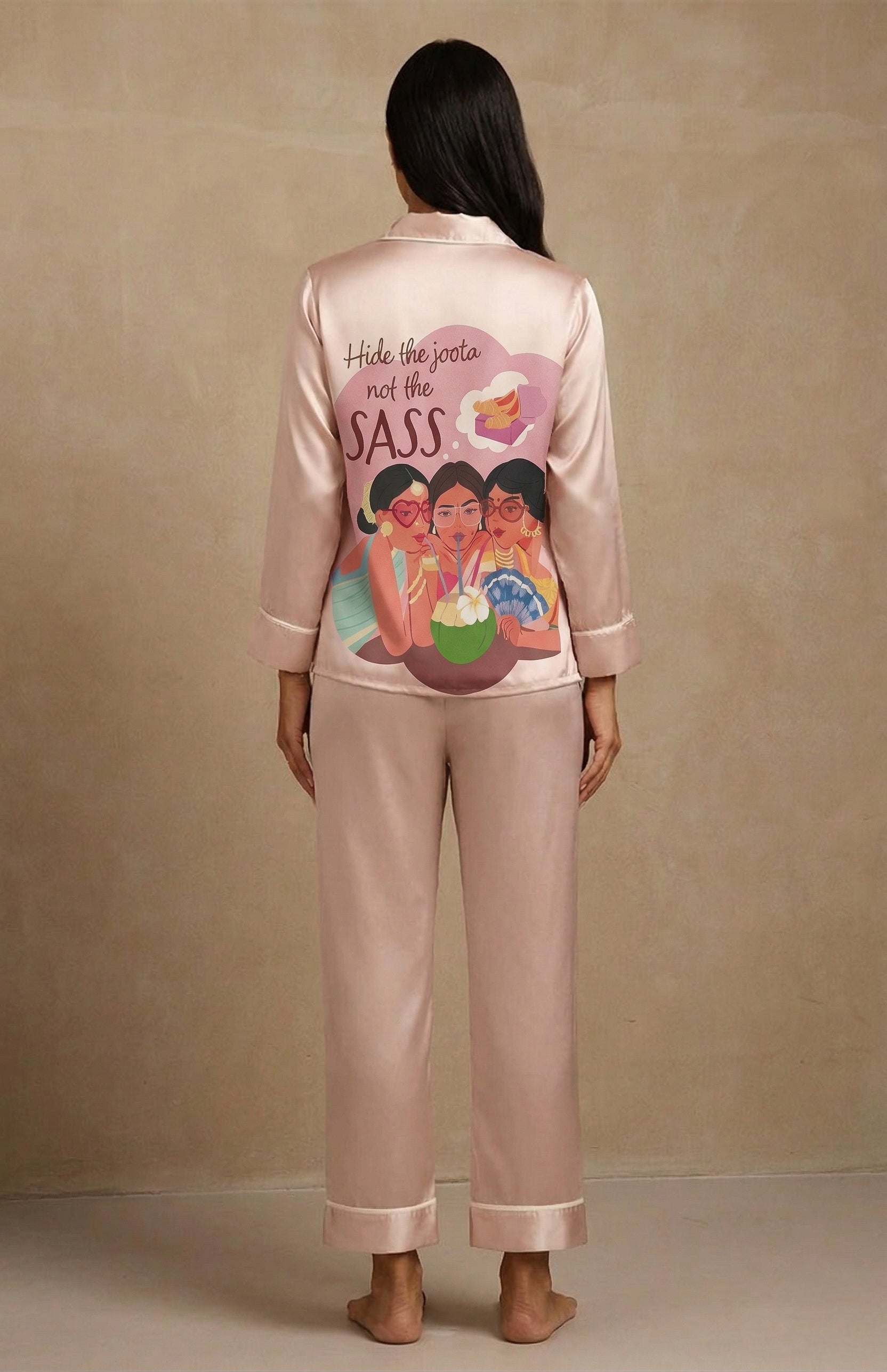 The "Sass & Shadi" Satin Wedding Loungewear Set | Team Bride