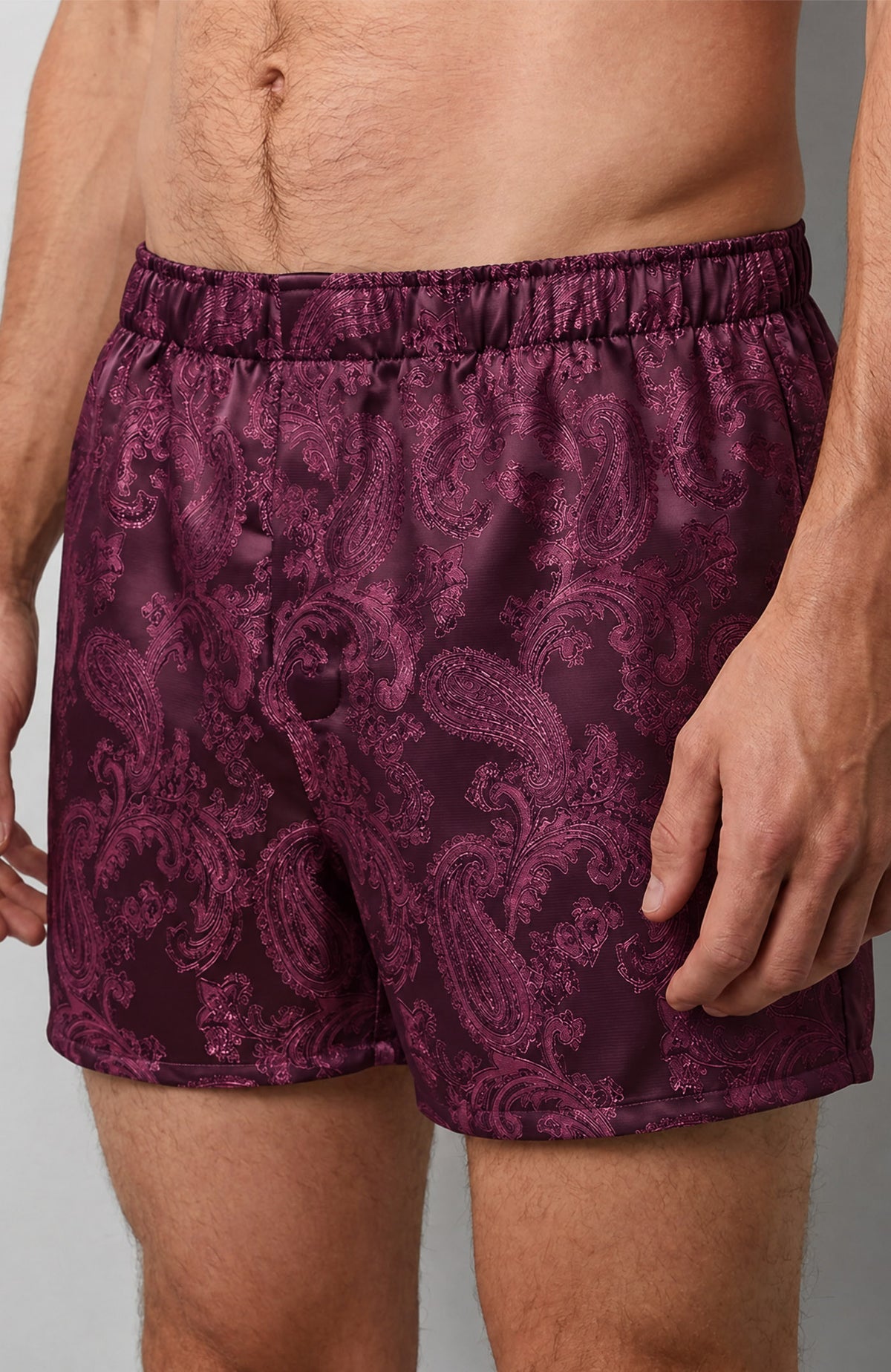 The Amethyst Signet | Purple Paisley Jacquard Boxers for Men