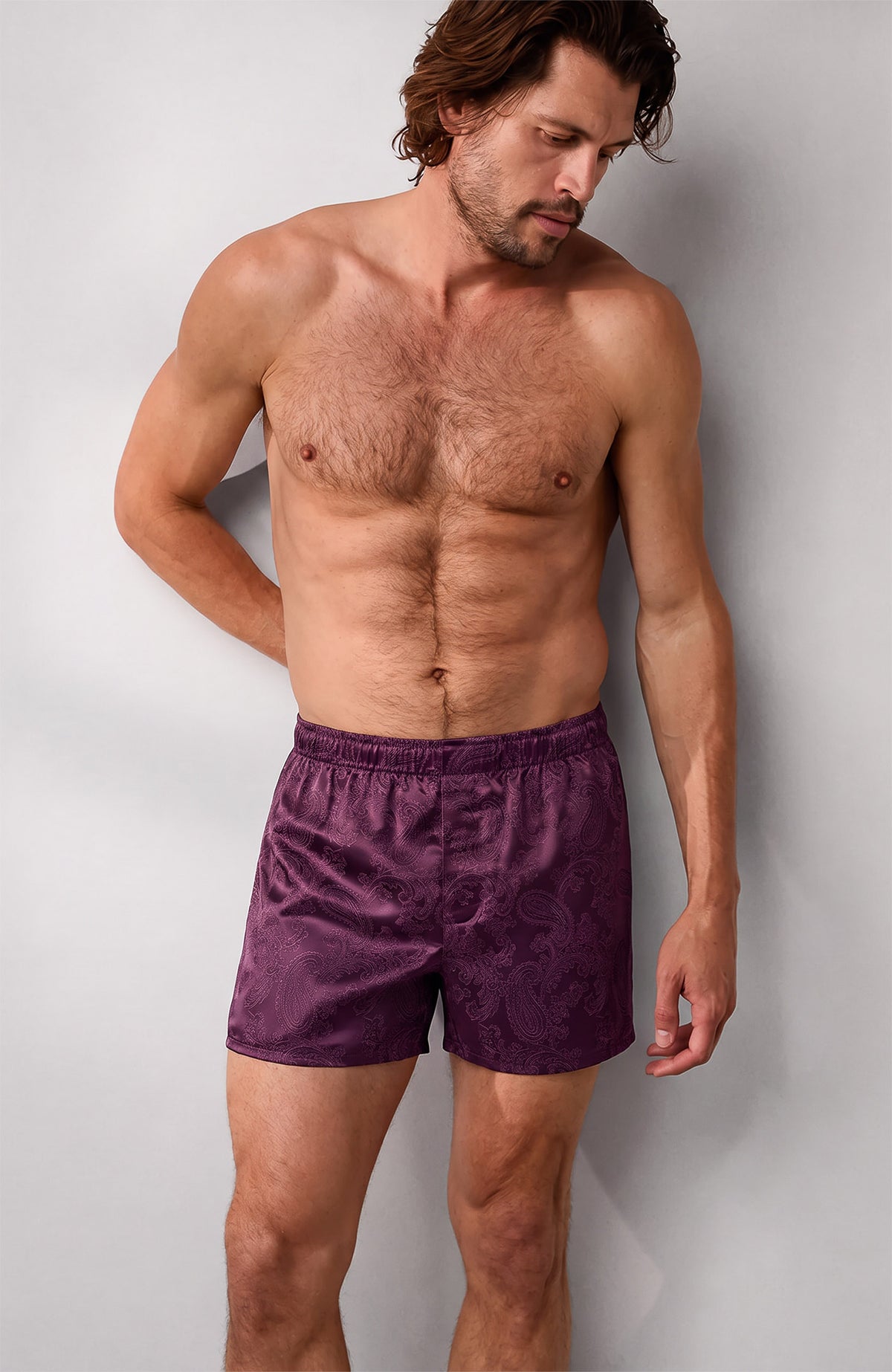 The Amethyst Signet | Purple Paisley Jacquard Boxers for Men