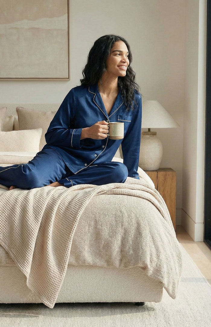 The Blue Moon Diamond Set | Satin Loungewear