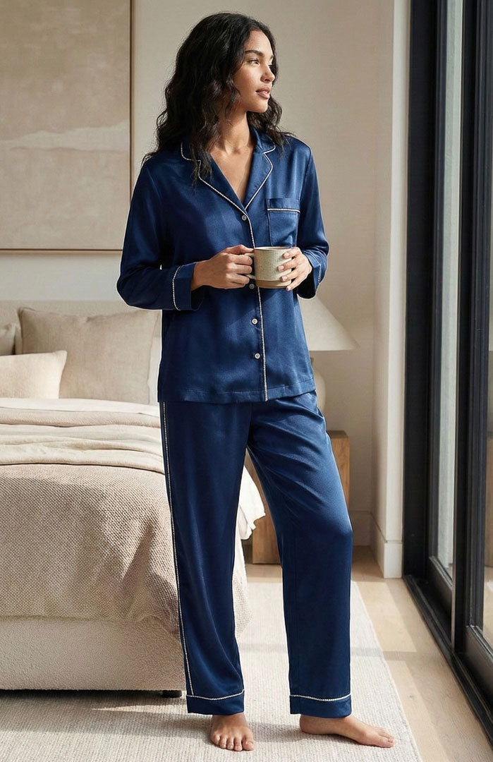 The Blue Moon Diamond Set | Satin Loungewear