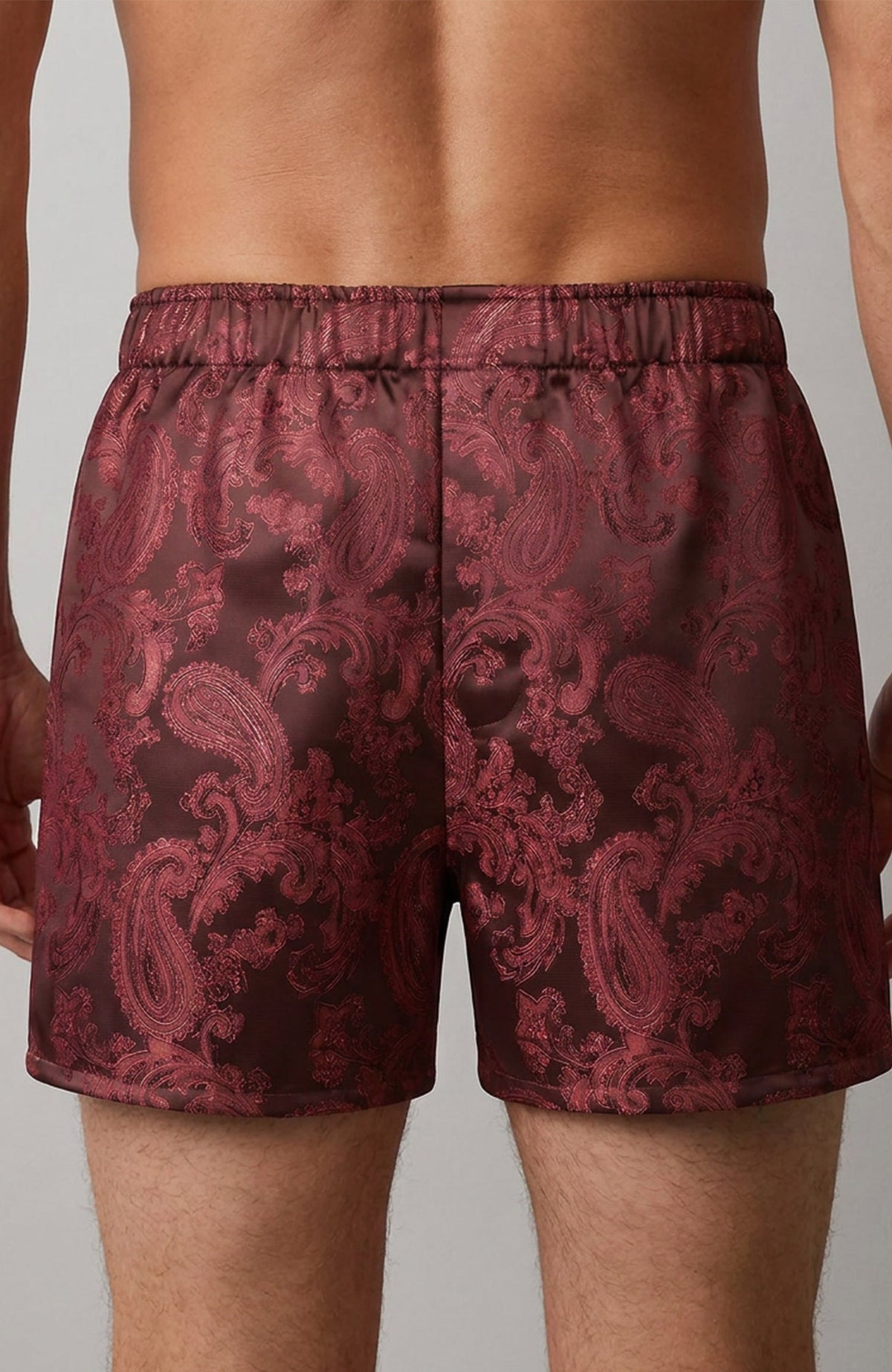 The Claret Signet | Wine Paisley Jacquard Boxers for Men