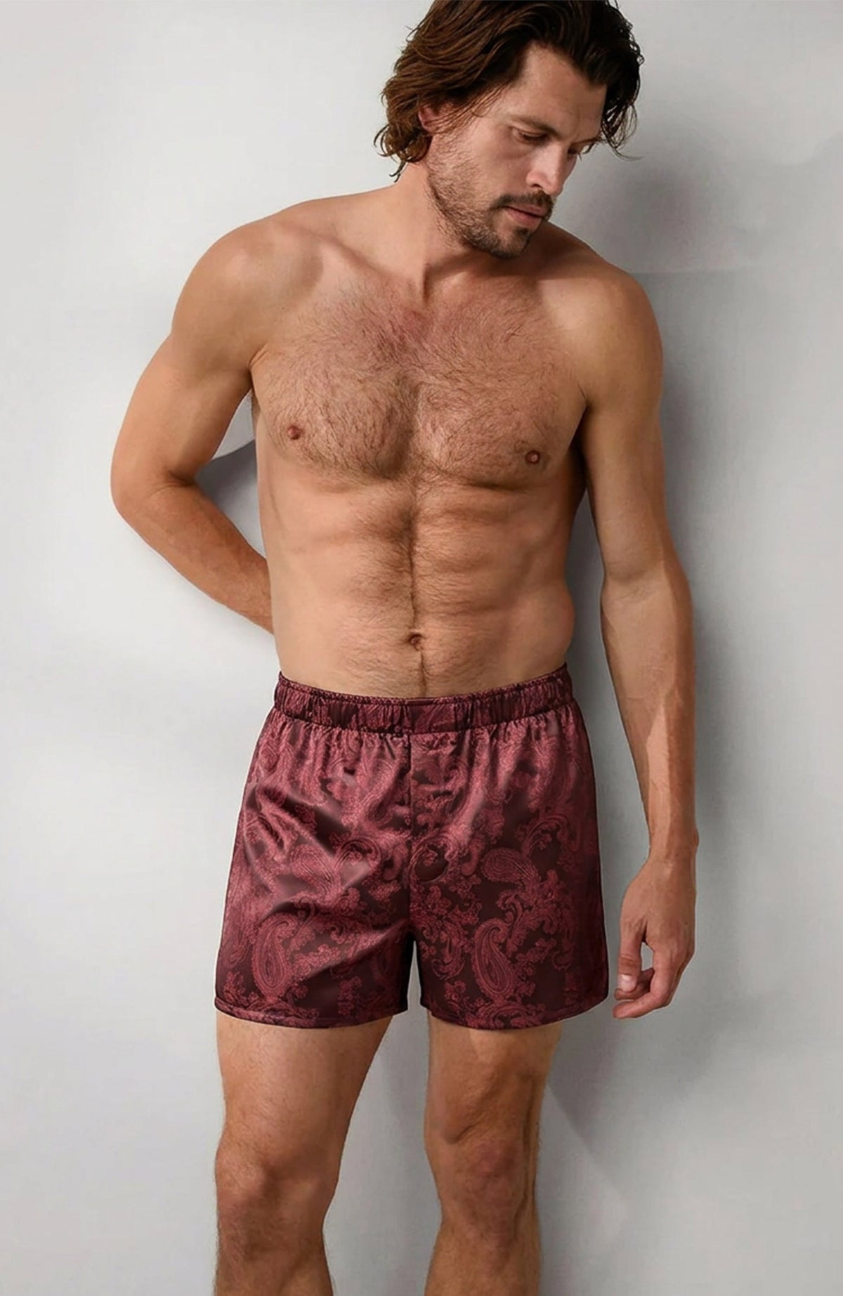The Claret Signet | Wine Paisley Jacquard Boxers for Men