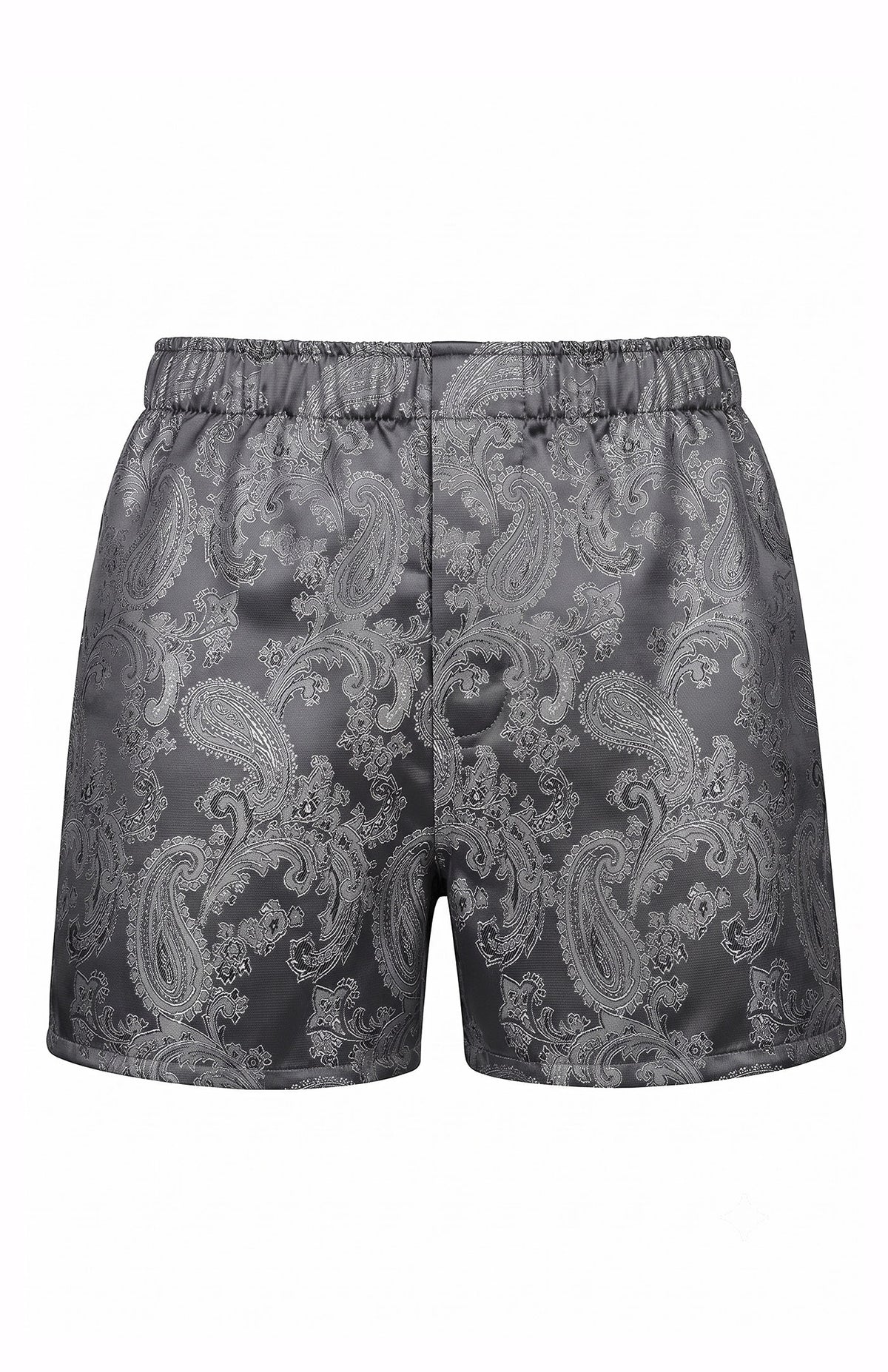 The Pewter Signet | Grey Paisley Jacquard Boxers for Men