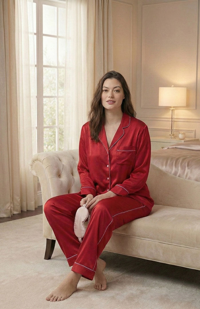 The Rare Red Diamond Set | Satin Loungewear