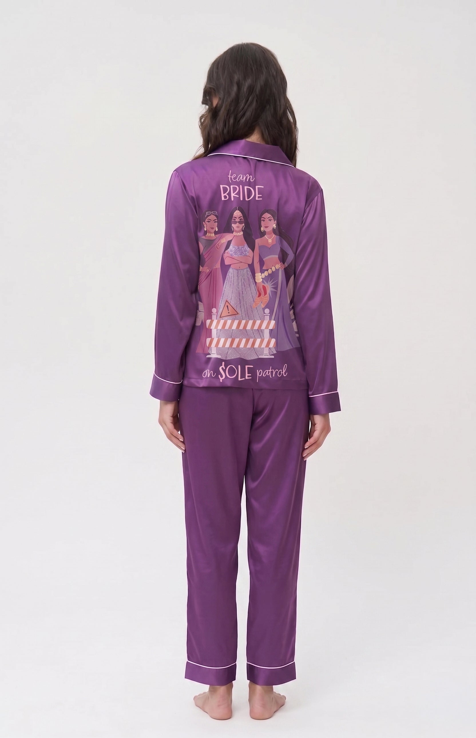 The "Sole Patrol" Satin Wedding Loungewear Set | Team Bride