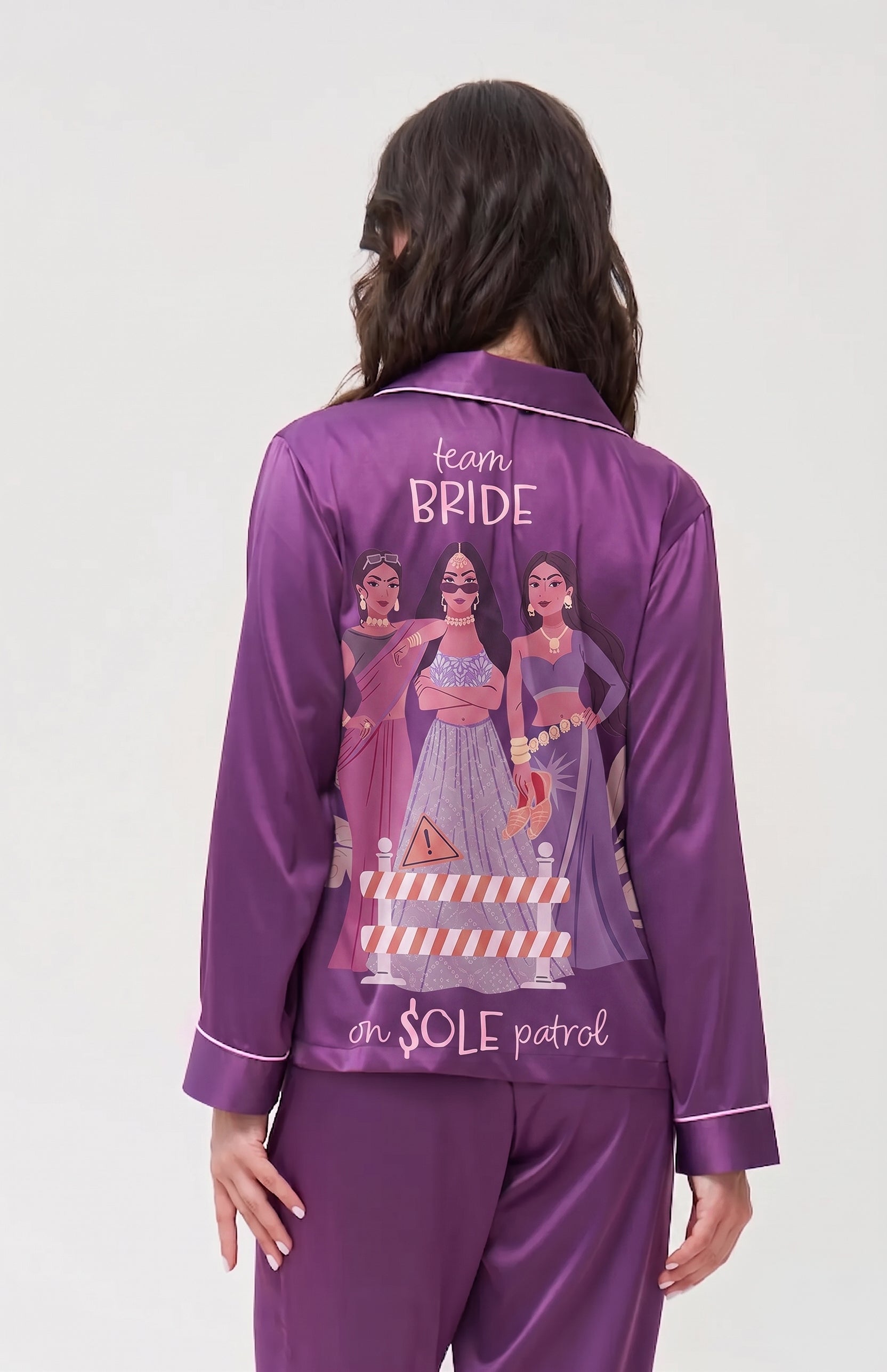 The "Sole Patrol" Satin Wedding Loungewear Set | Team Bride