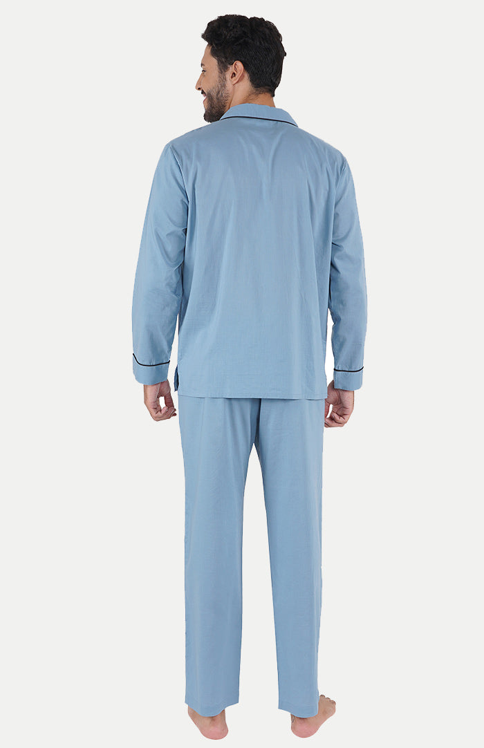 Azure Bliss Blue | Lounge Wear Set | 100% Cotton