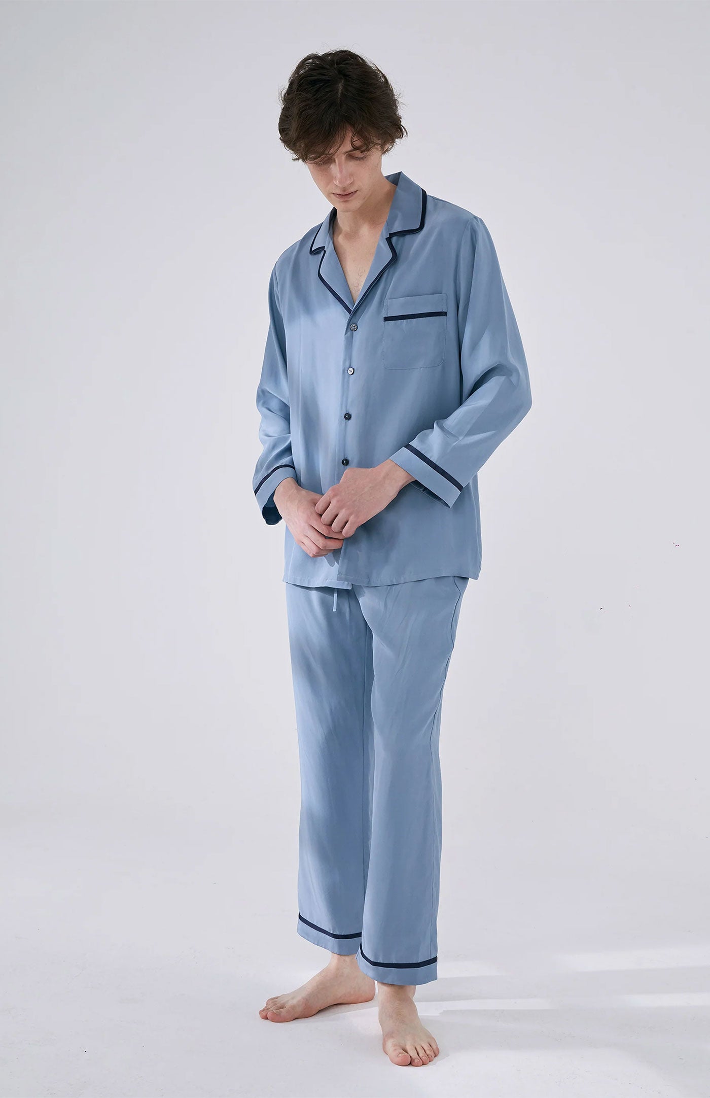 Oceanic Dream Cotton Lounge Wear Set for Men | Luxeliv