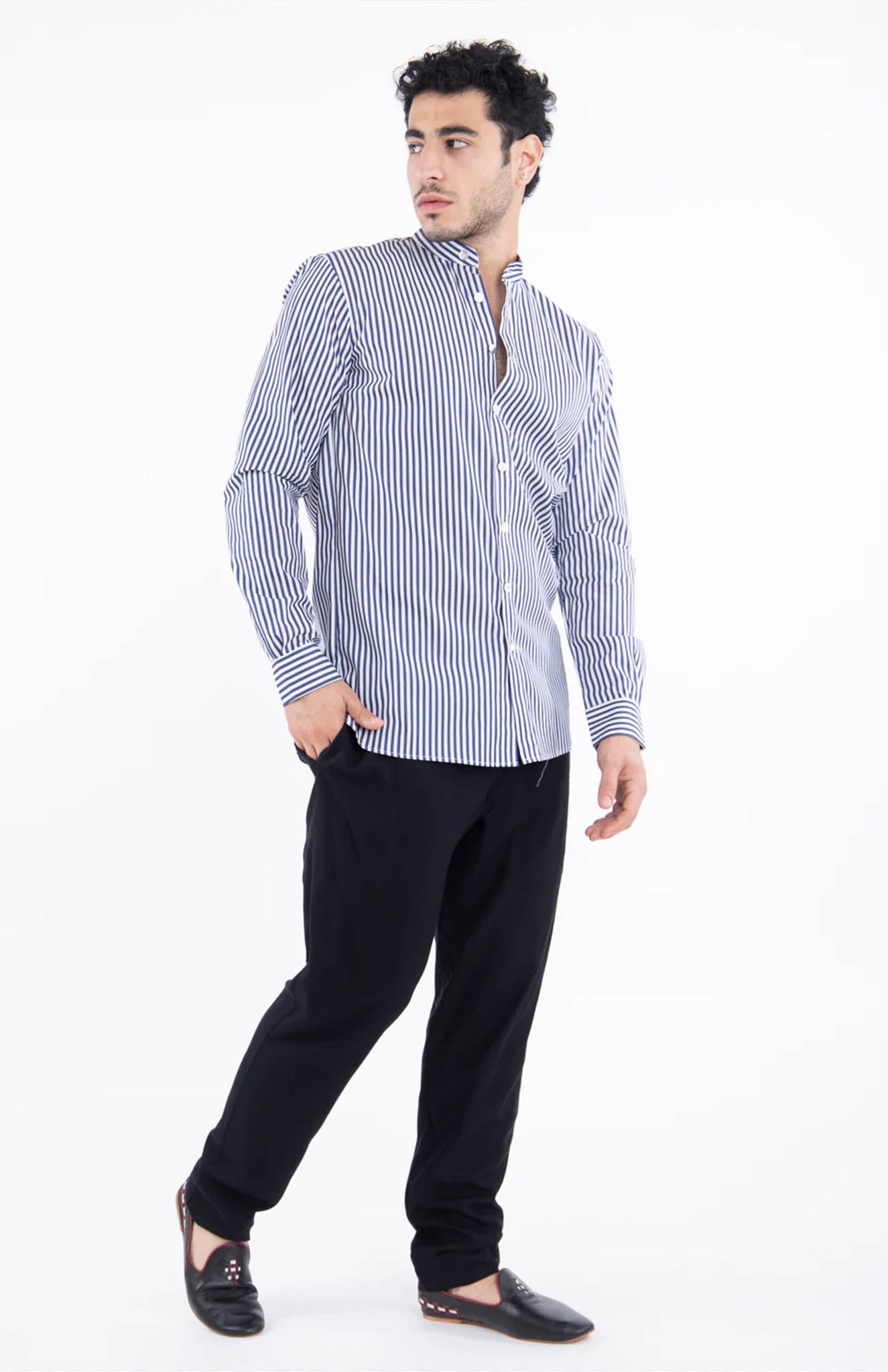 Blue & White Stripes Shirt for Men | Luxeliv