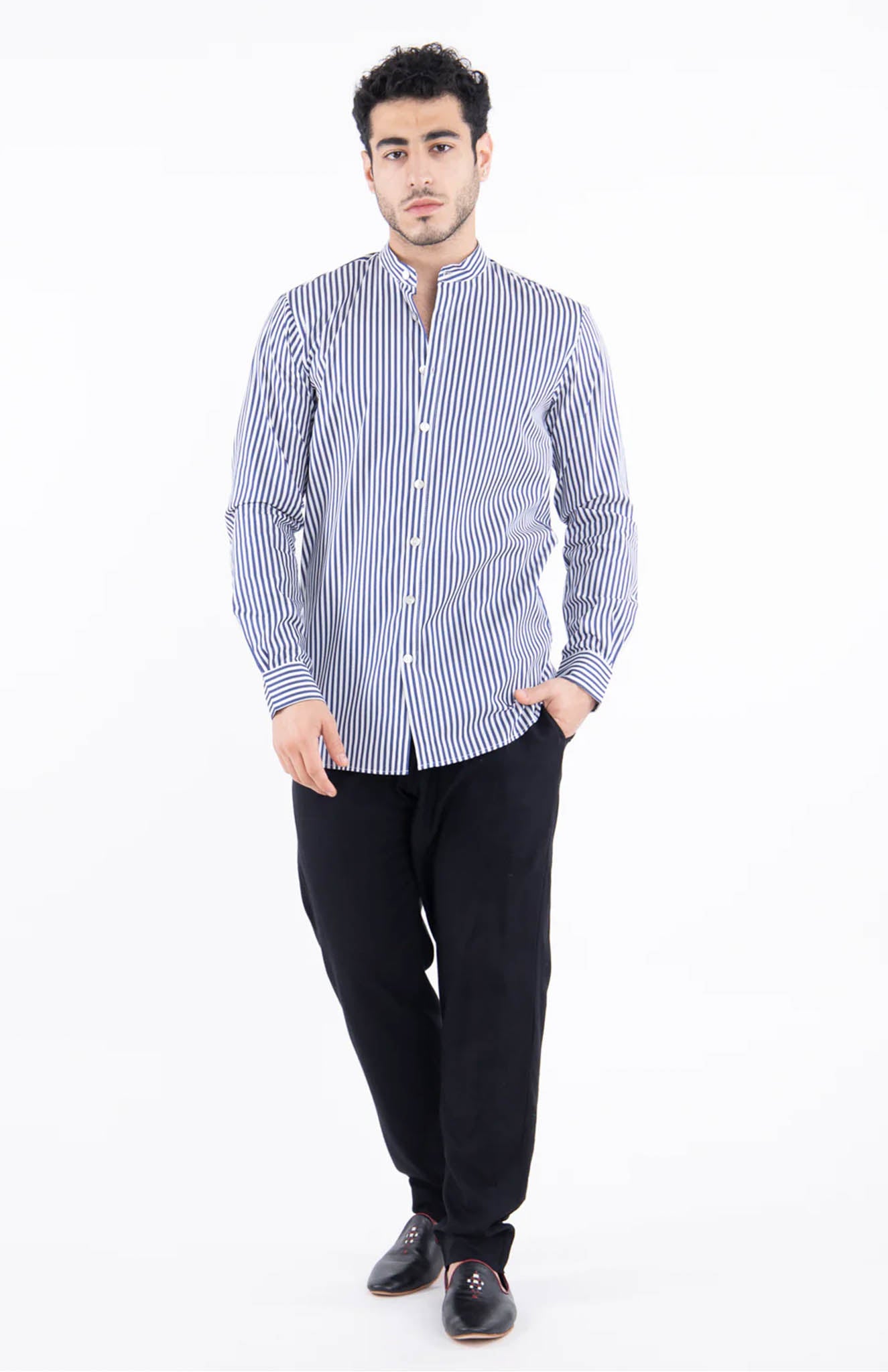 Riviera Stripes | Blue & White Stripes Shirt