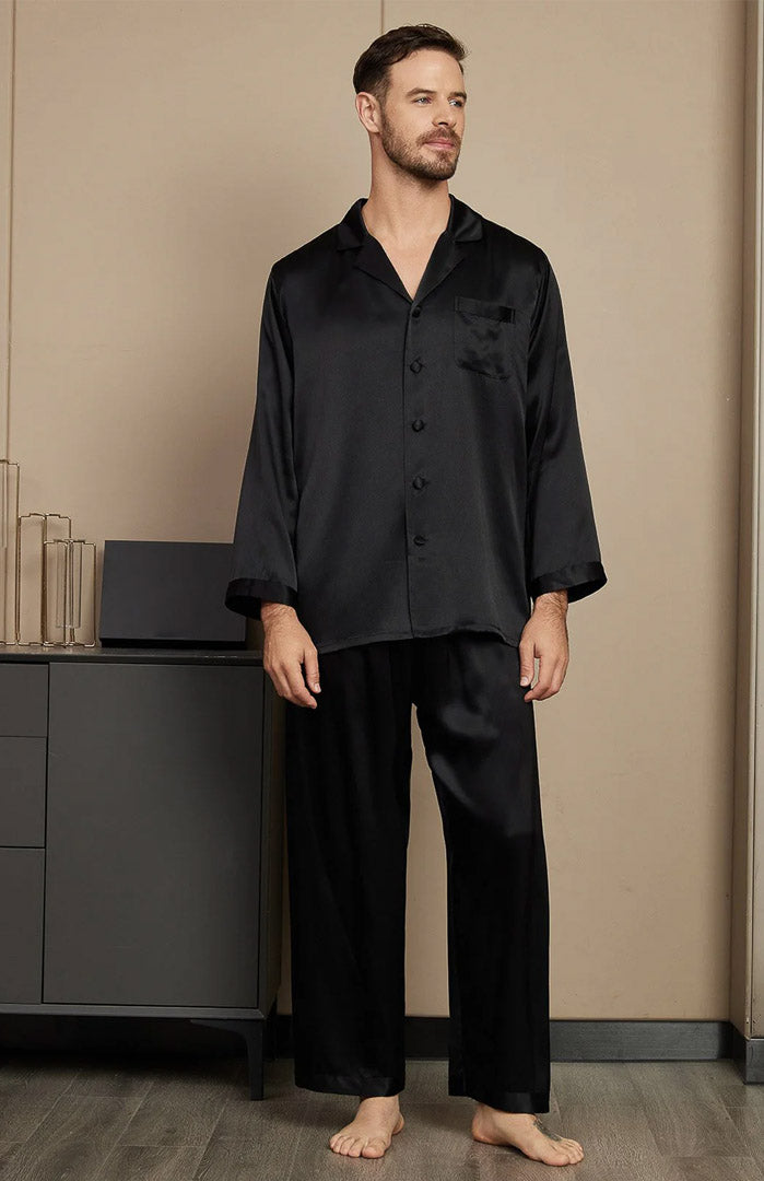 Noir Net worth | Blue Satin Luxury Loungewear Set for Men