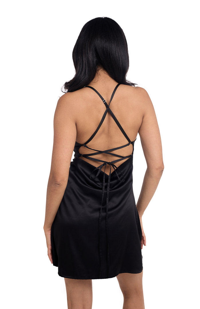 Alpha Love | Short Romantic Lacy Satin Night Dress