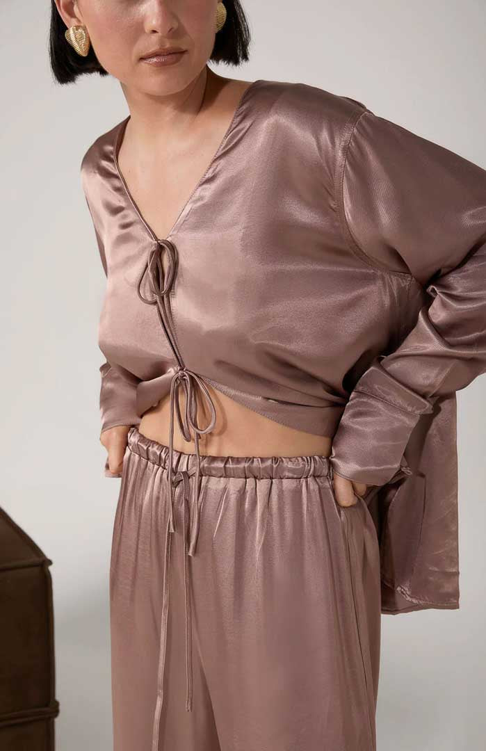 Mocha Muse | Women's Satin Co-ord Set