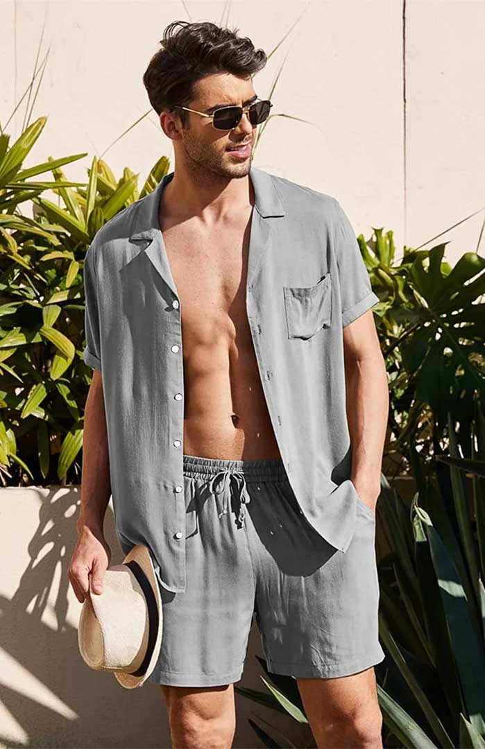 Men's White Egyptian Cotton Summer Co-ord Set