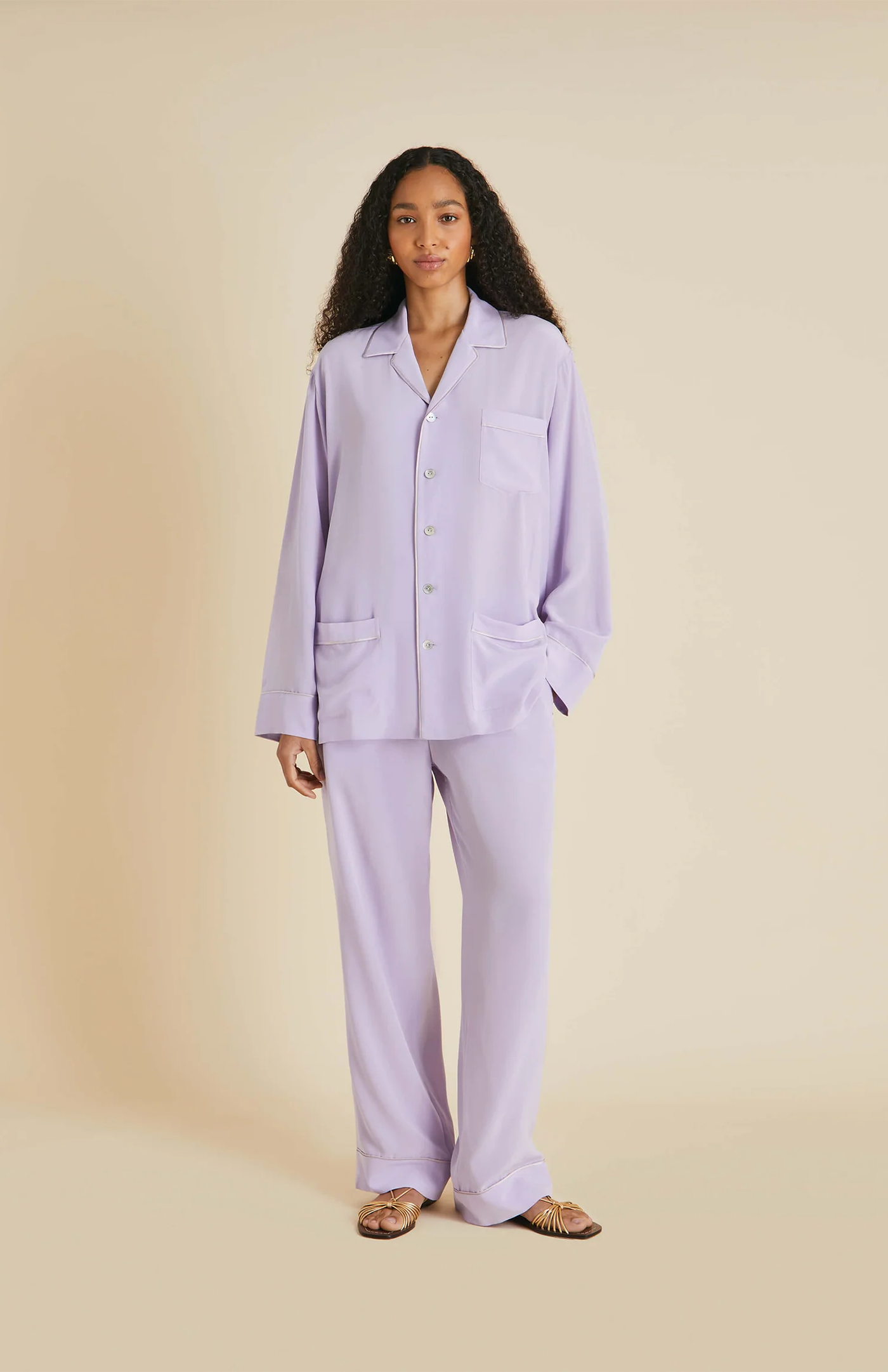 Levitating | Lavender Satin Loungewear Set
