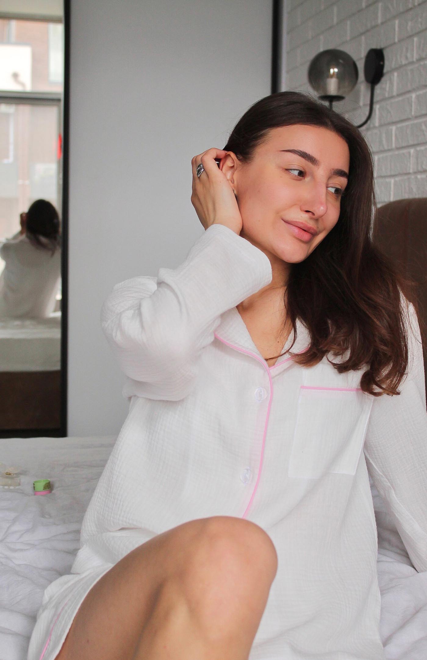 Pink Minnie | 100% Cotton White Co-ords Pink Detailing