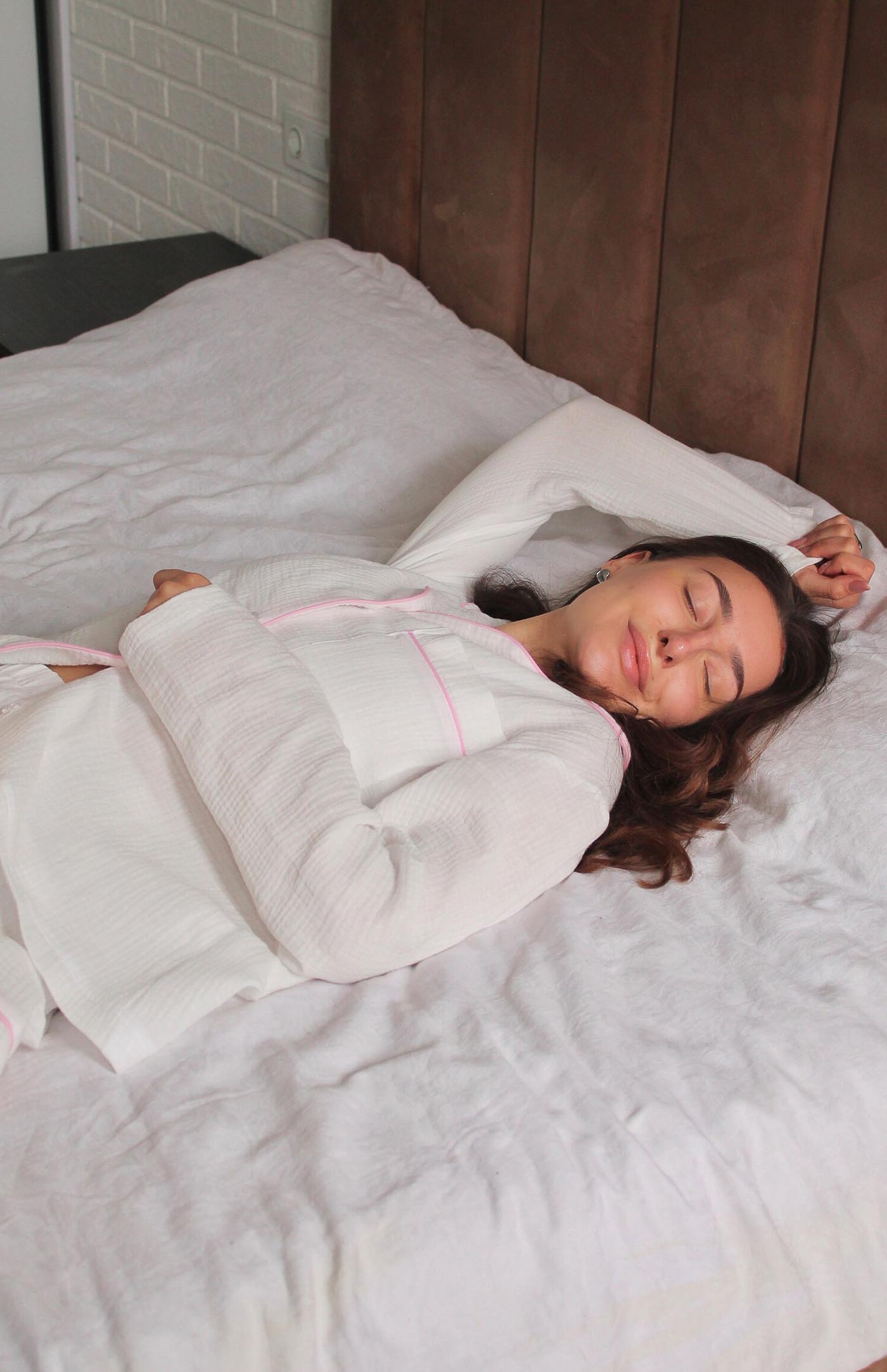 Pink Minnie | 100% Cotton White Co-ords Pink Detailing