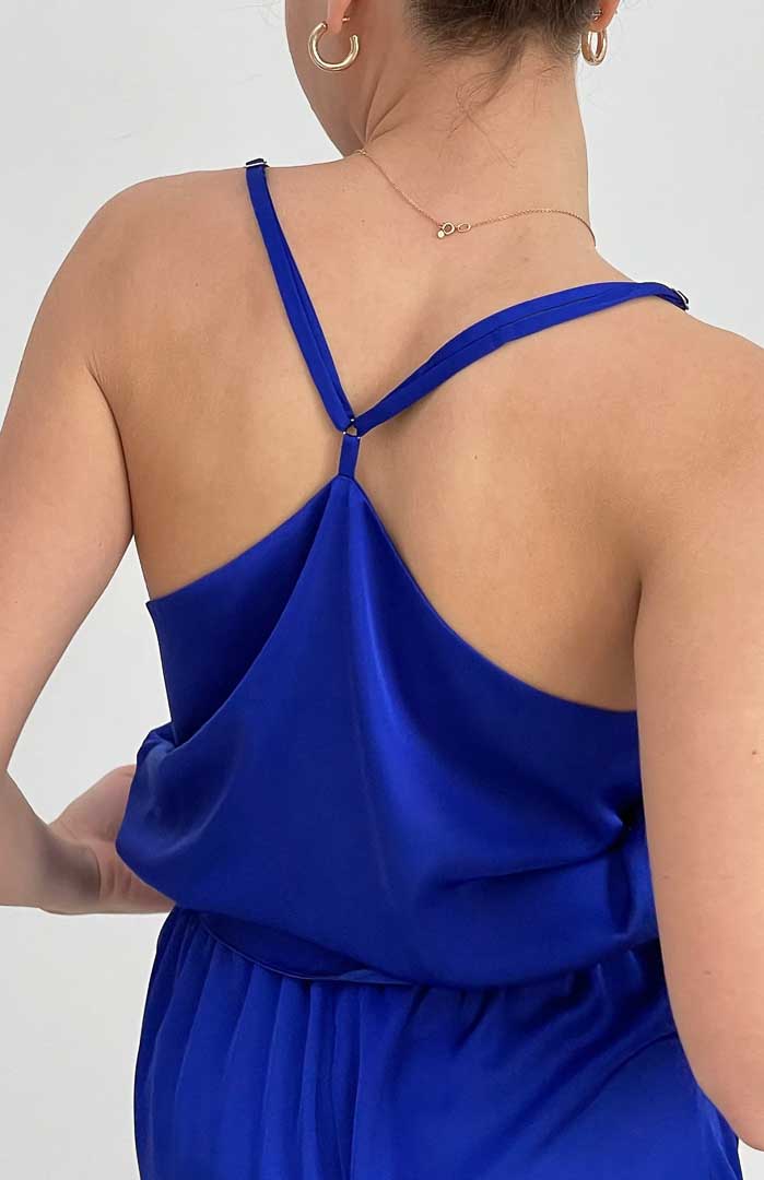 Cobalt Thunder | Cobalt Blue Satin Camisole & Shorts Set