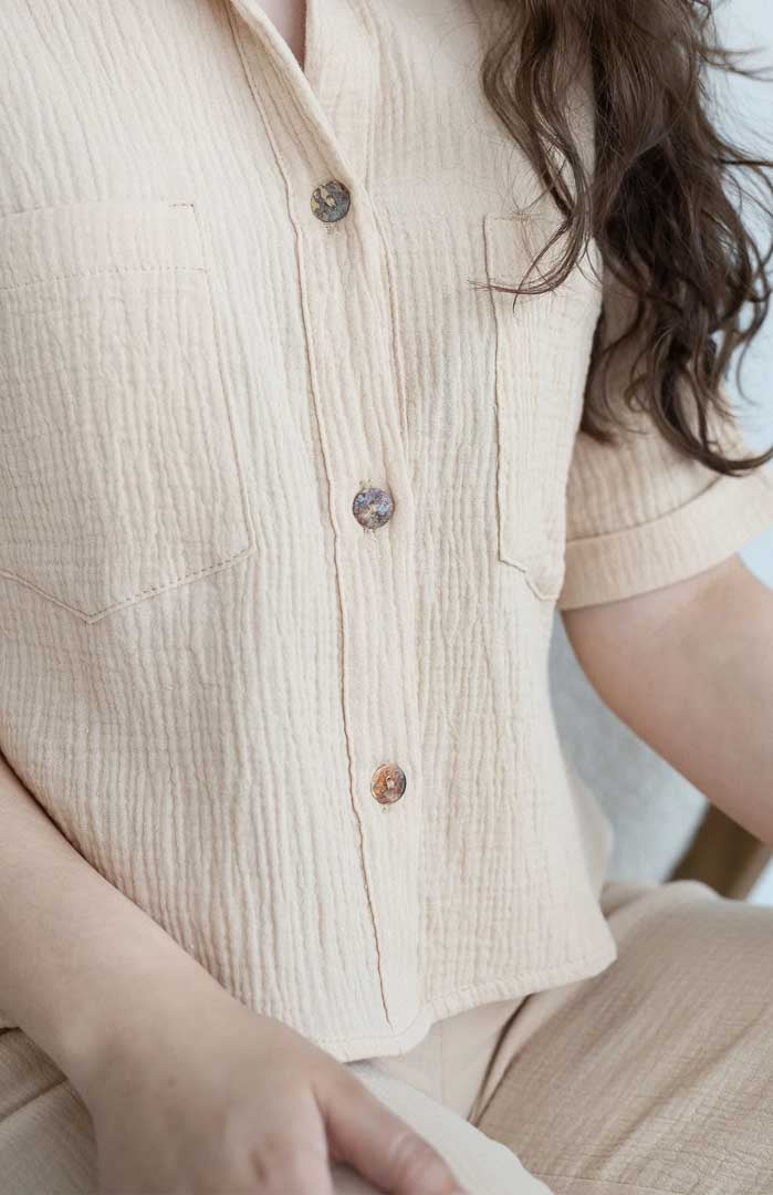 Bougie Beige | 100% Cotton White Co-ord