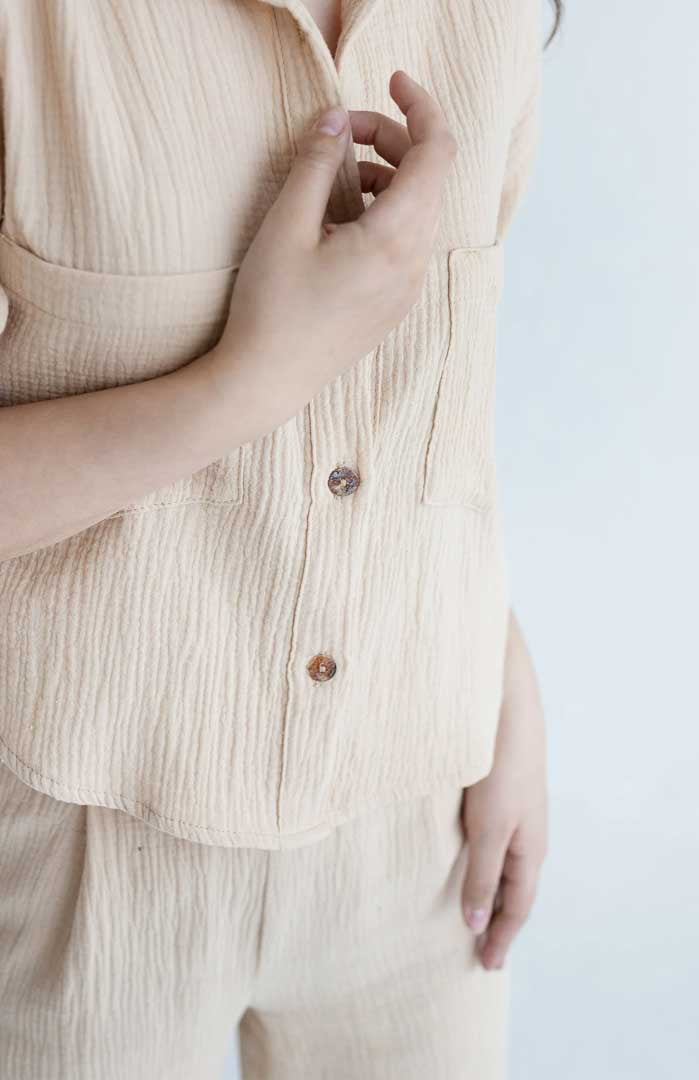 Bougie Beige | 100% Cotton White Co-ord