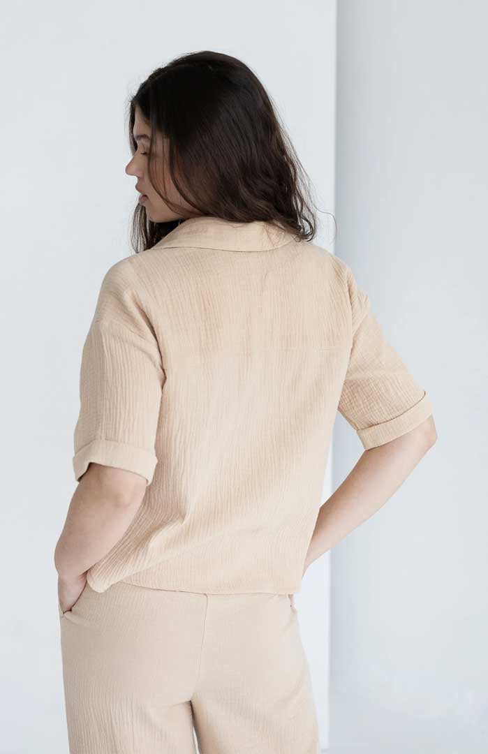 Bougie Beige | 100% Cotton White Co-ord