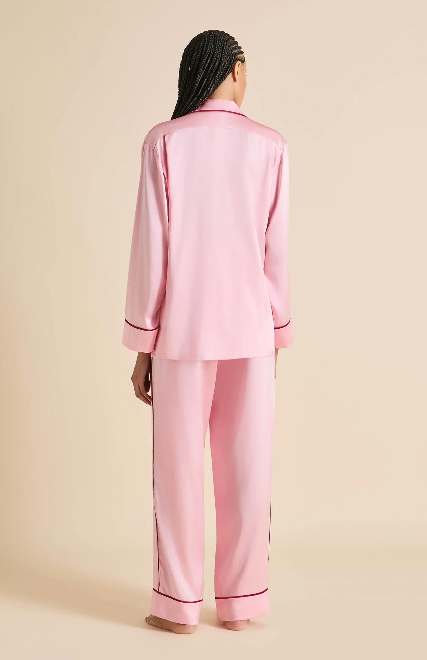 Plush Pink | Pink Satin Loungewear Set