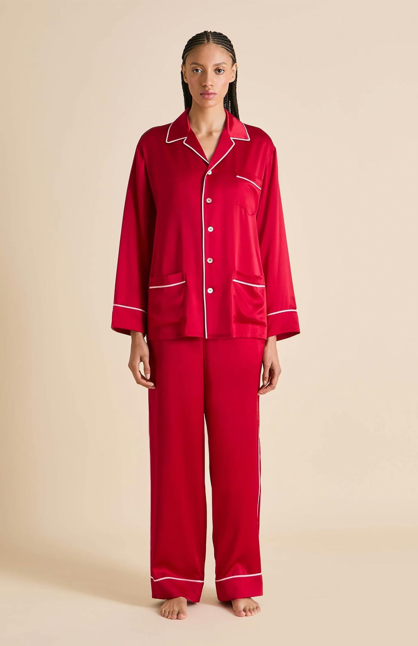 Raving Red | Red Satin Loungewear Set