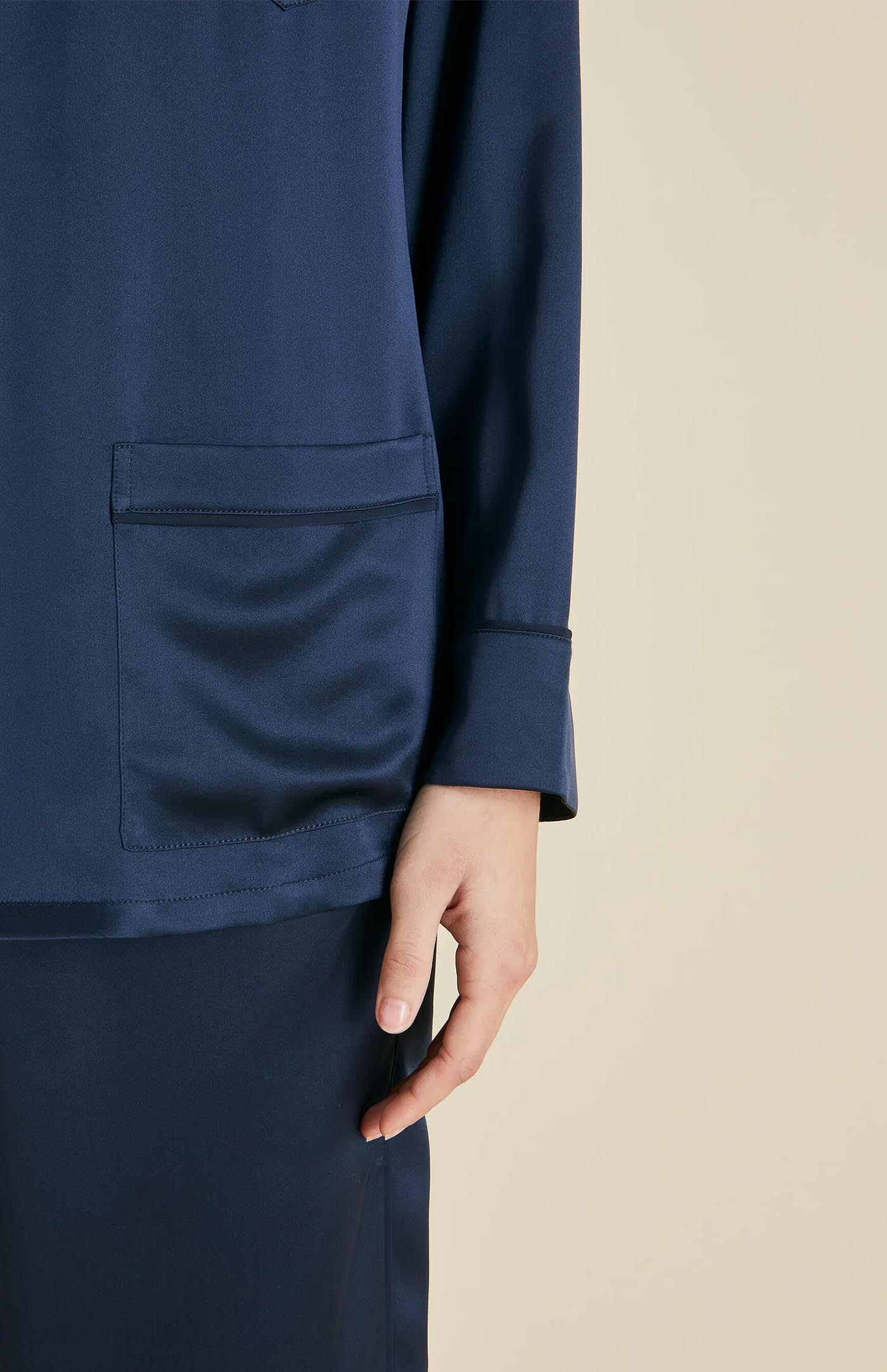 Sapphire Slumber | Blue Satin Loungewear Set
