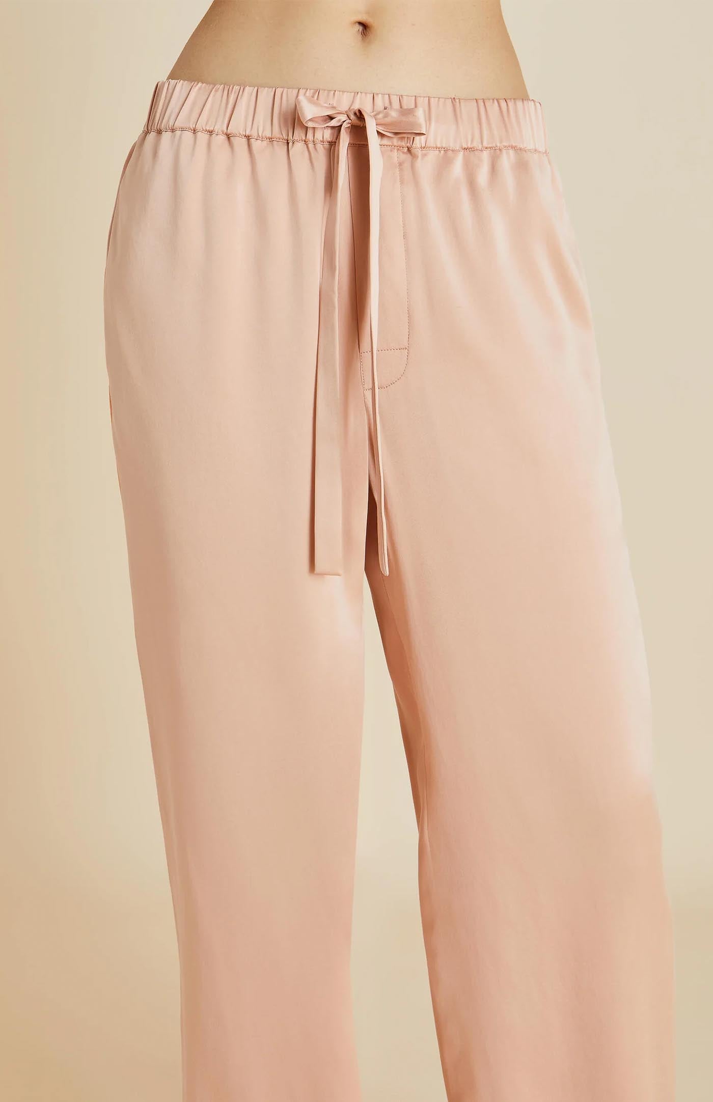 Rosé Reverie | Pink Rose Satin Loungewear Set