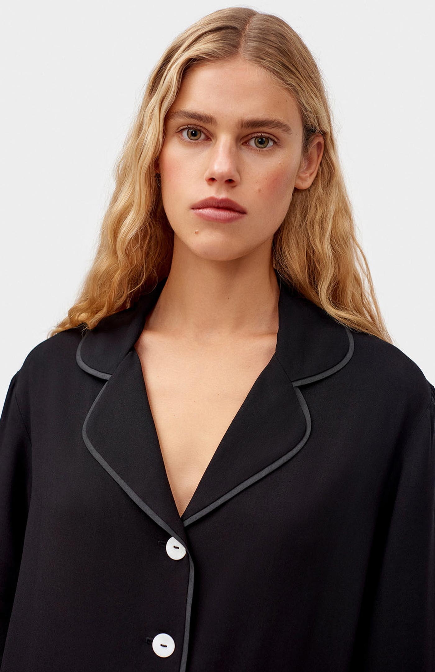 Blackout Bliss | Black Feather Satin Loungewear Set