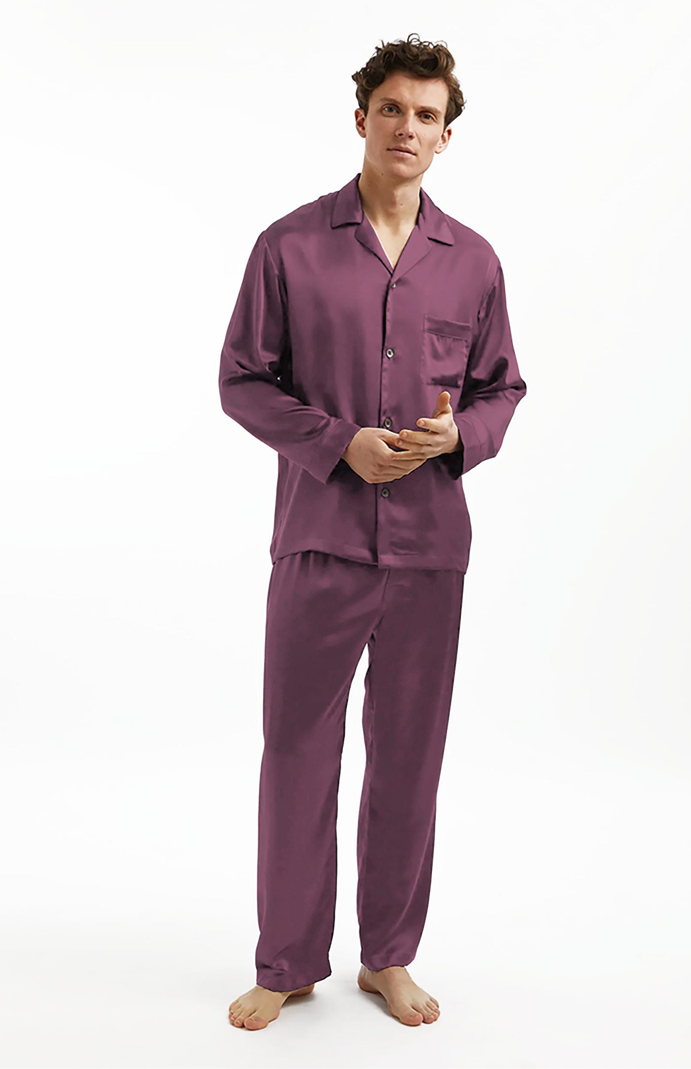 Mauve Mood | Men's Satin Loungewear Set