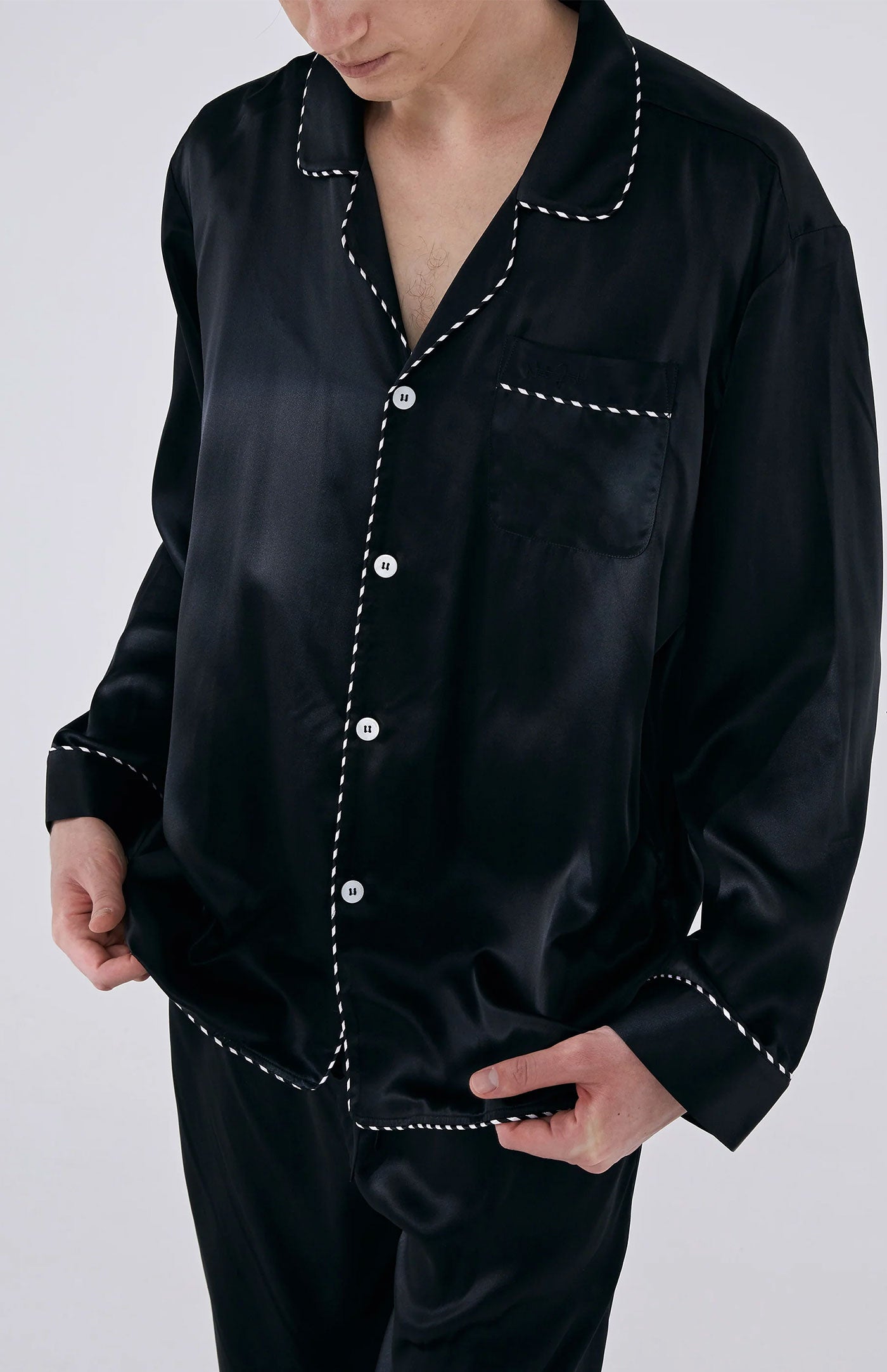 Black Silk Royale | Midnight Black | Satin Loungewear Set
