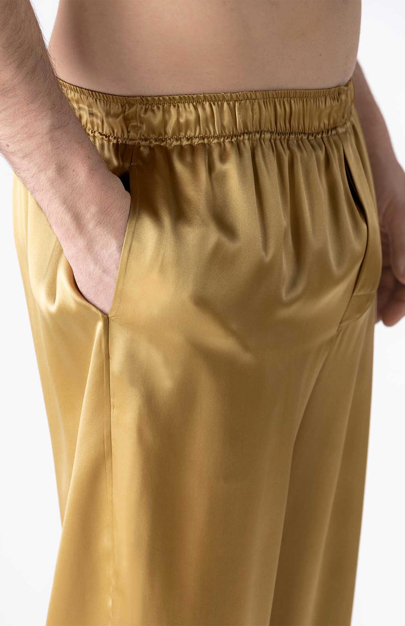 Sunlit Satin | Gold Satin Loungewear Set