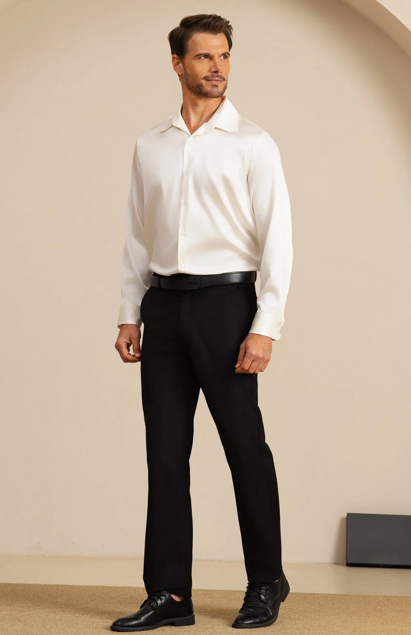 Ultra-Soft White Satin Formal Shirt | Satin Shirt