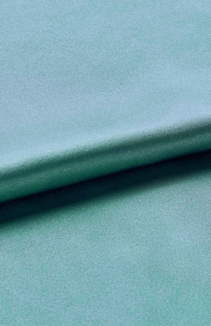 Mint Monarch Silky Satin Luxury Co-ord Set | Short Sleeve Shirt & Shorts