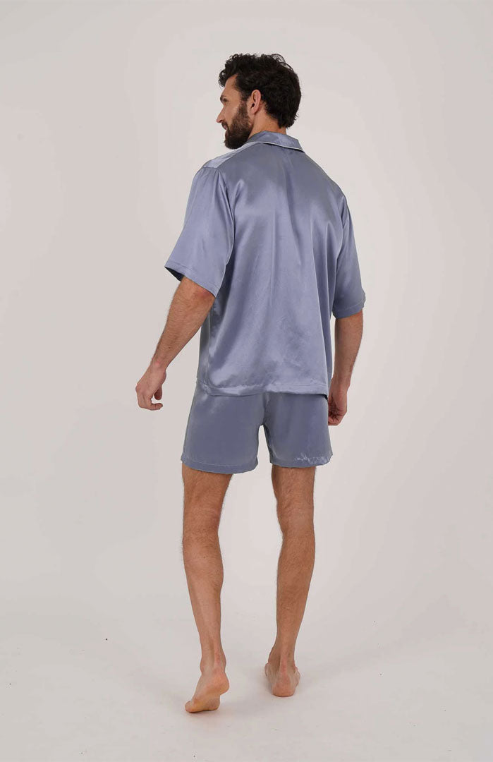 Lavender Legacy Silky Satin Luxury Co-ord Set | Short Sleeve Shirt & Shorts