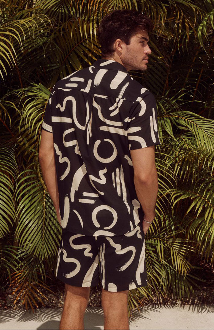 The Abstract Onyx | Men’s Luxe Printed Resort Co-ord Set