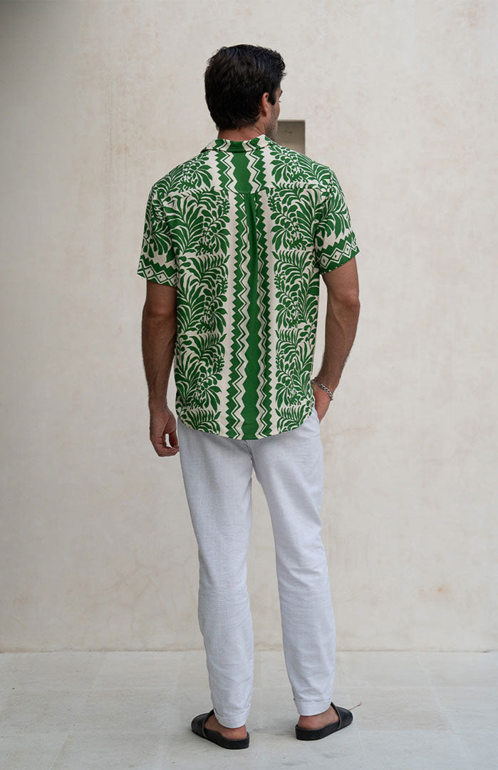 The Green Martini | Men’s Luxe Printed Resort Shirt