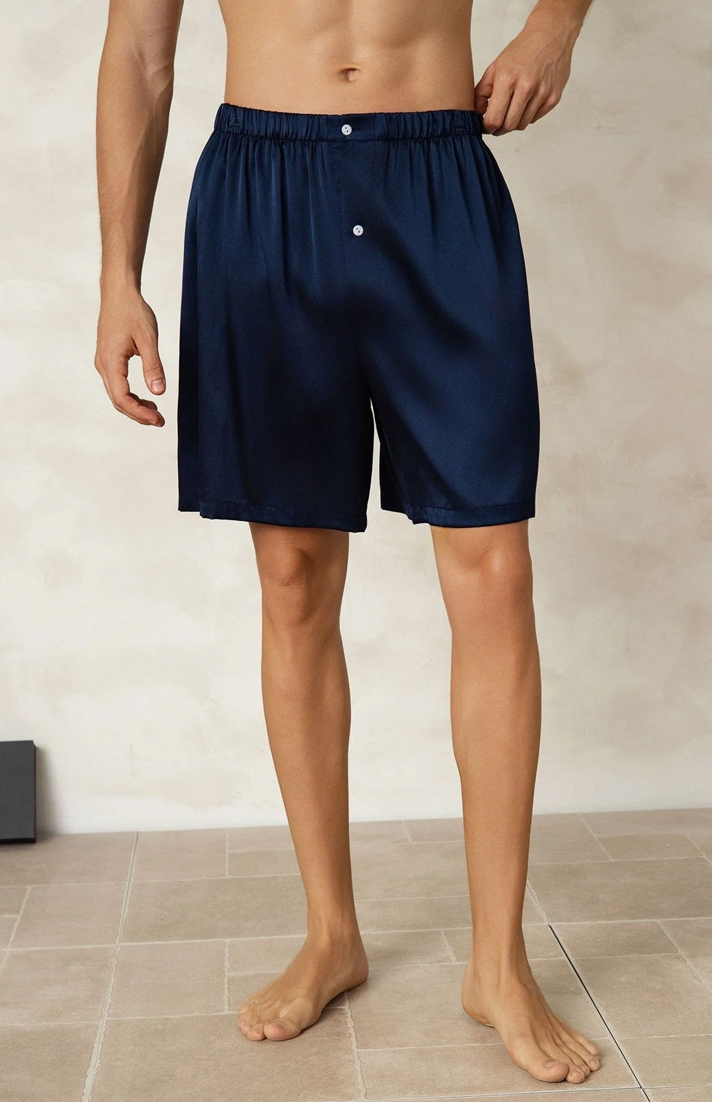 Blue Satin Touch Men's Comfort Boxers