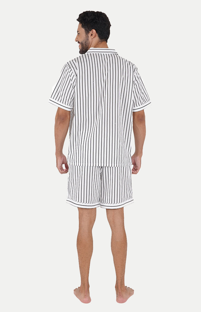 NOIR BLANC | BLACK & WHITE CO-ORD SET | STRIPES LOUNGEWEAR SET