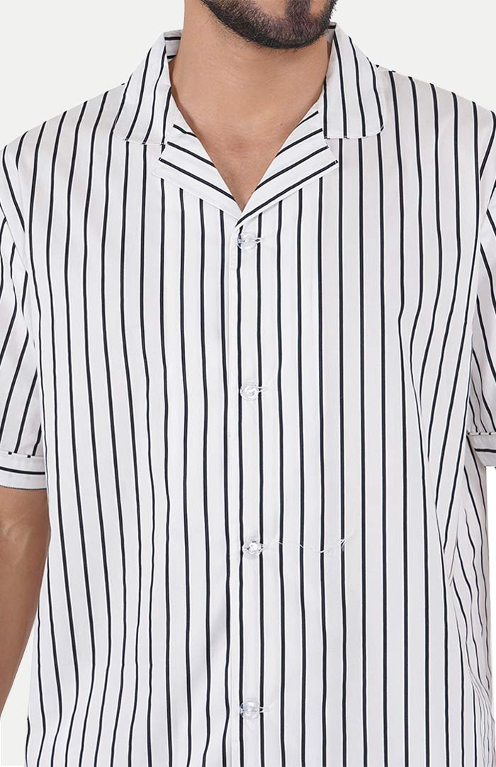 NOIR BLANC | BLACK & WHITE CO-ORD SET | STRIPES LOUNGEWEAR SET