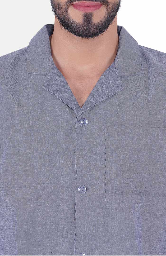 Luxeliv-mens-loungewear-Savage-blue-shirt-shorts-co-ord-set
