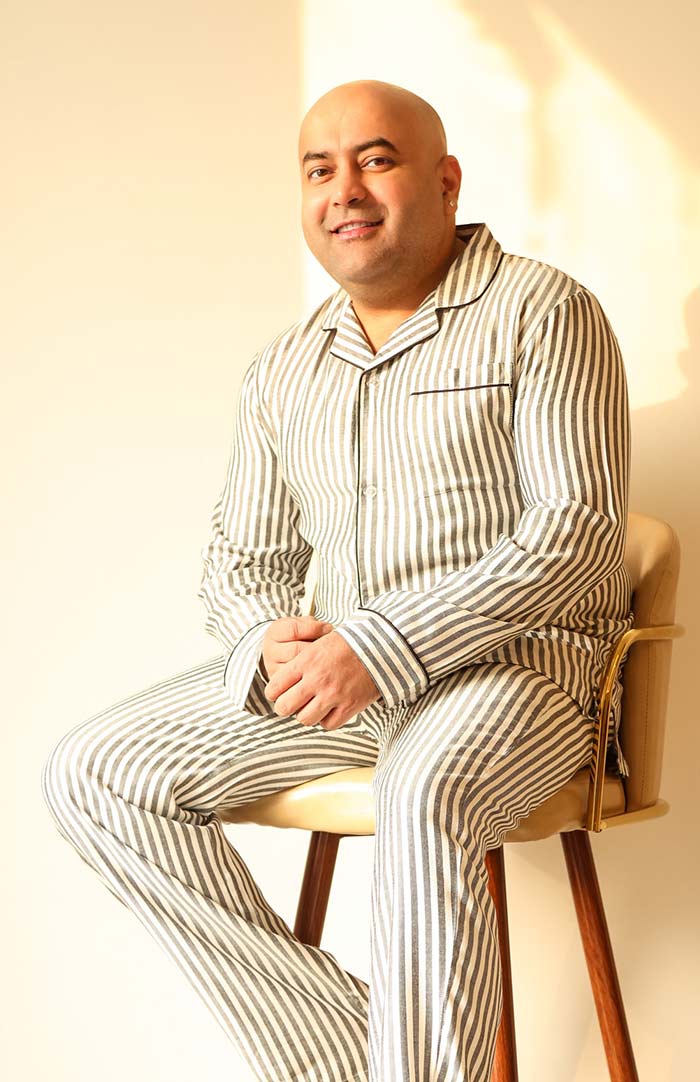 Happy Stripes Loungewear Set for Men | Luxeliv