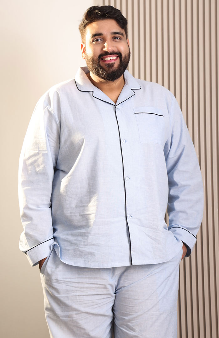 No Monday Blues Checkered Loungewear Set Men's Pyjama set