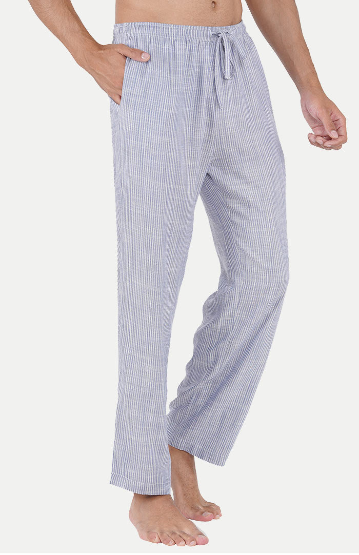 Serene Sky T-Shirt & Pyjama Set | Stripes Loungewear Set