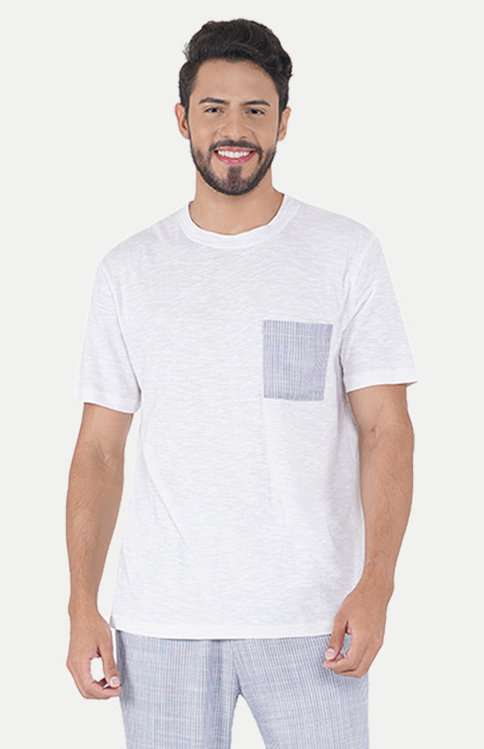 Serene Sky T-Shirt & Pyjama Set | Stripes Loungewear Set