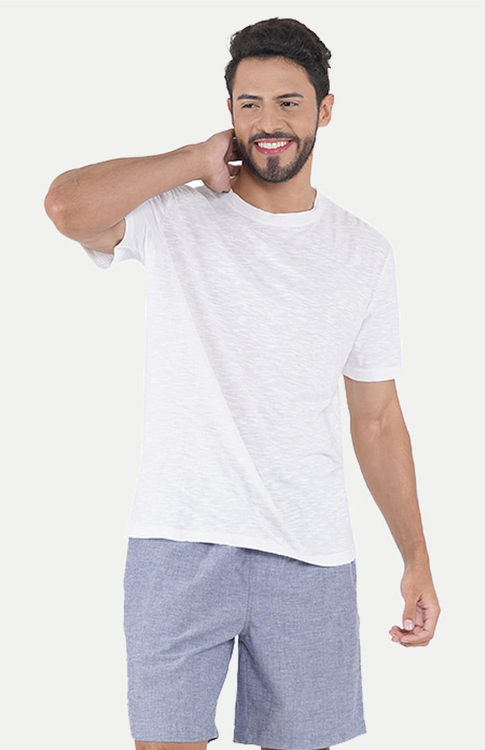 White - Blue Co Ord Set for Men | Luxeliv