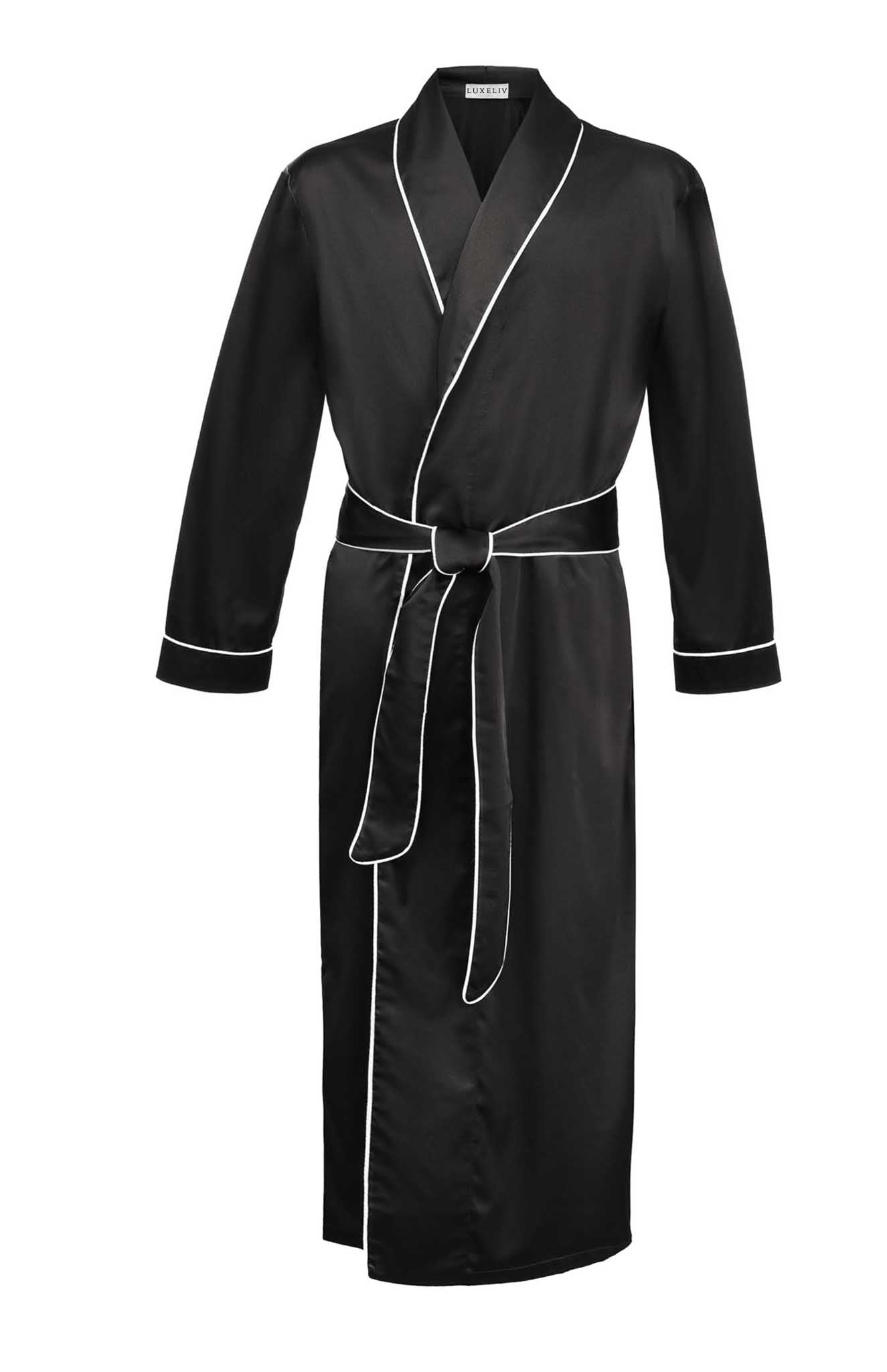 Midnight Mogul | Black Satin Robe