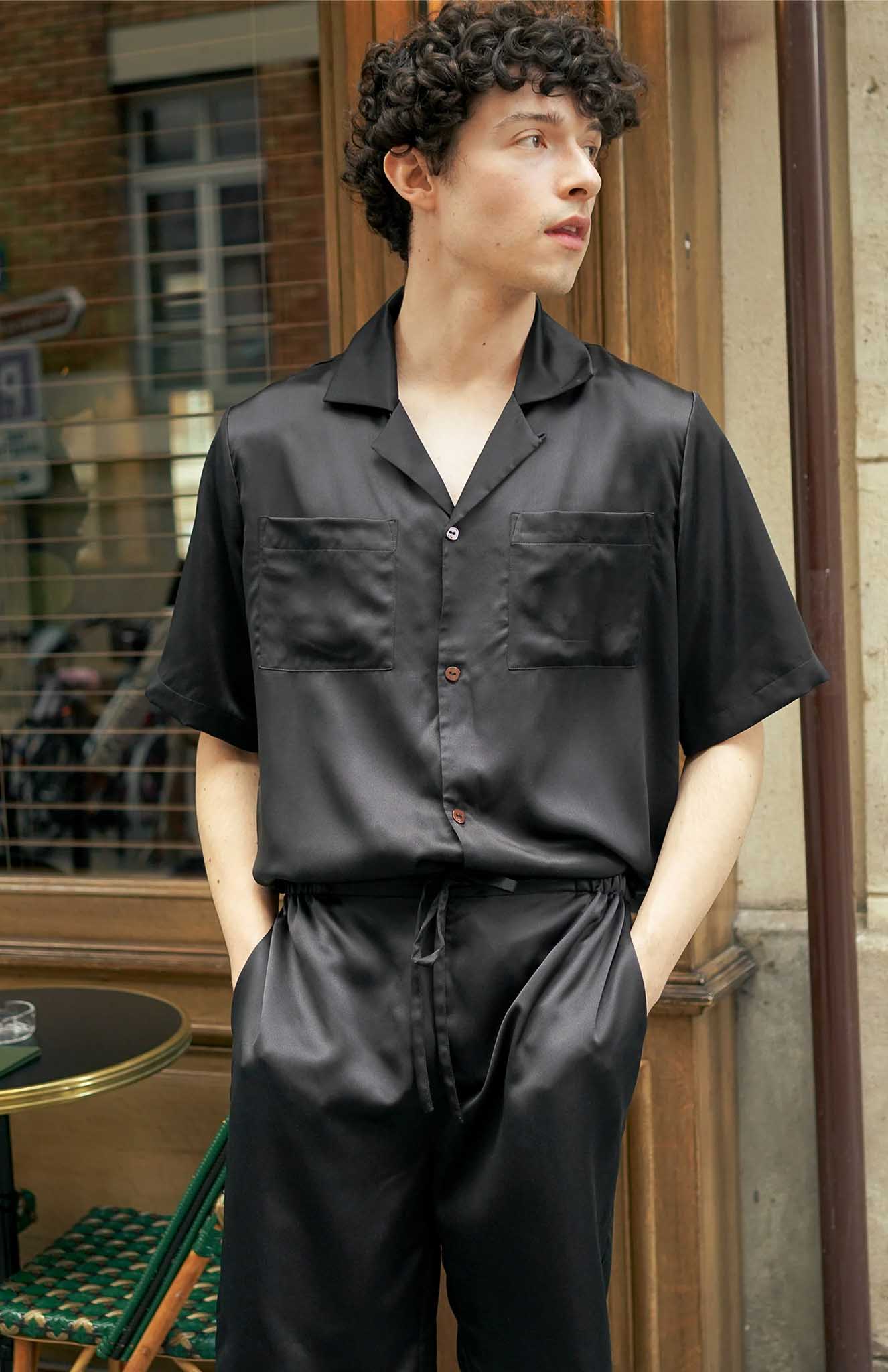 Phantom Flare | Black Satin Set